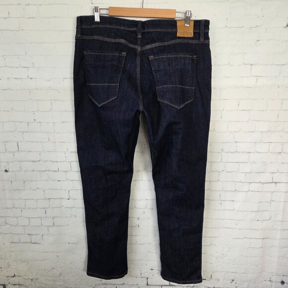 DU/ER Heritage Rinse L2X Relaxed Taper Jeans Mens Size 36 / 30 Dark Wash Denim - Picture 7 of 15